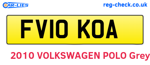 FV10KOA are the vehicle registration plates.