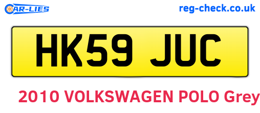 HK59JUC are the vehicle registration plates.