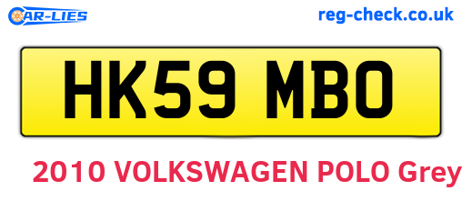 HK59MBO are the vehicle registration plates.