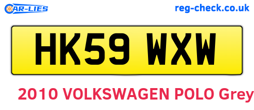 HK59WXW are the vehicle registration plates.