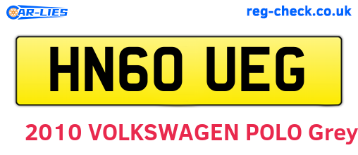 HN60UEG are the vehicle registration plates.
