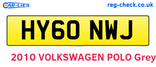 HY60NWJ are the vehicle registration plates.