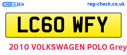 LC60WFY are the vehicle registration plates.