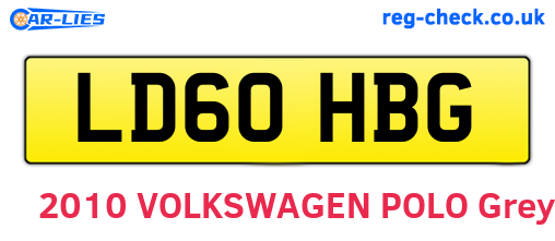 LD60HBG are the vehicle registration plates.