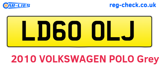 LD60OLJ are the vehicle registration plates.