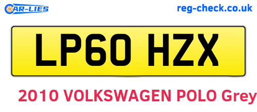 LP60HZX are the vehicle registration plates.