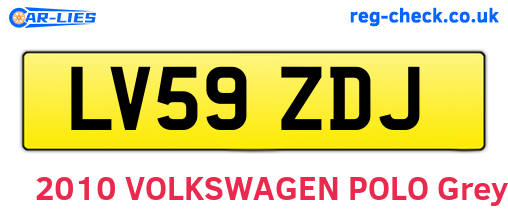 LV59ZDJ are the vehicle registration plates.
