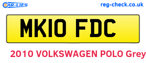 MK10FDC are the vehicle registration plates.