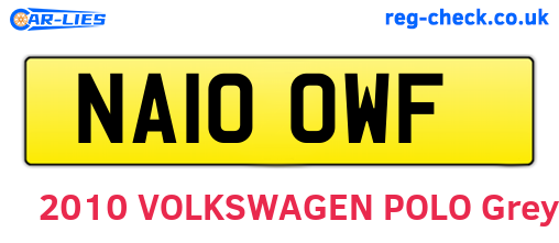 NA10OWF are the vehicle registration plates.