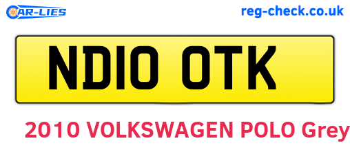 ND10OTK are the vehicle registration plates.