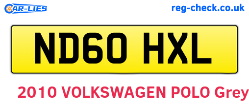 ND60HXL are the vehicle registration plates.