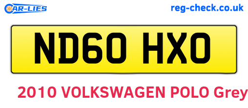 ND60HXO are the vehicle registration plates.