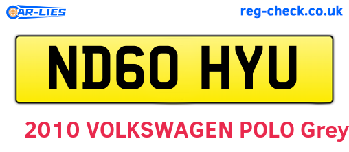 ND60HYU are the vehicle registration plates.