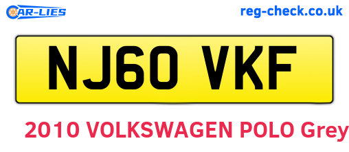 NJ60VKF are the vehicle registration plates.