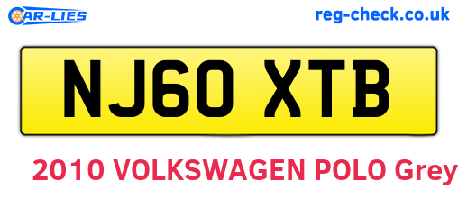 NJ60XTB are the vehicle registration plates.