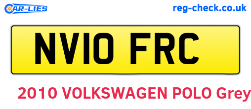 NV10FRC are the vehicle registration plates.