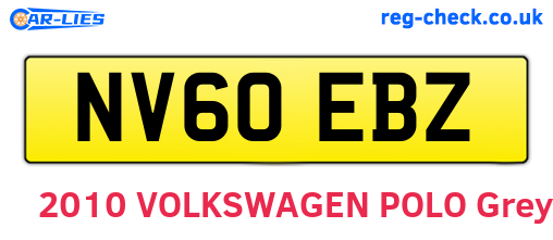 NV60EBZ are the vehicle registration plates.