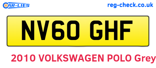 NV60GHF are the vehicle registration plates.
