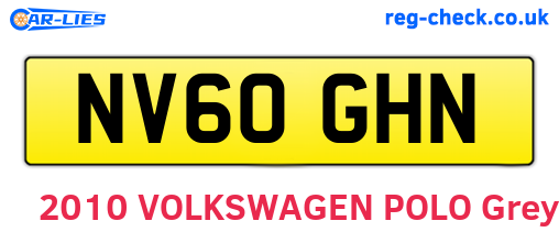 NV60GHN are the vehicle registration plates.