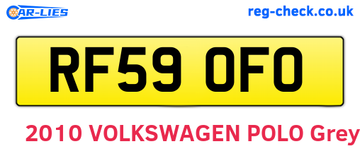 RF59OFO are the vehicle registration plates.