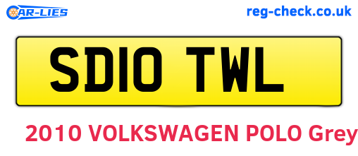 SD10TWL are the vehicle registration plates.