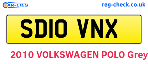 SD10VNX are the vehicle registration plates.