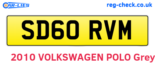 SD60RVM are the vehicle registration plates.