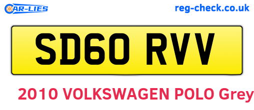 SD60RVV are the vehicle registration plates.