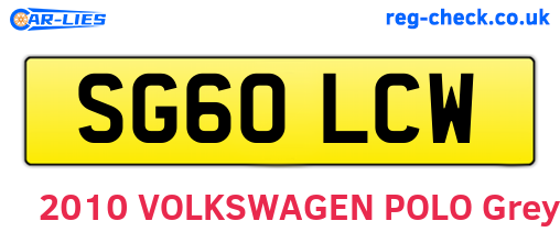 SG60LCW are the vehicle registration plates.