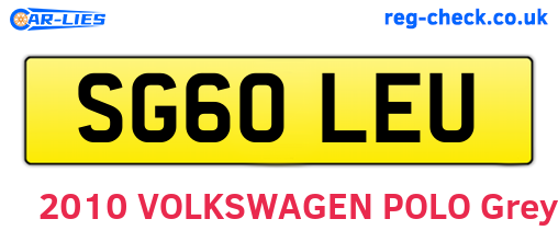 SG60LEU are the vehicle registration plates.