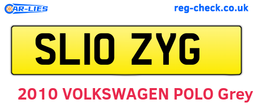 SL10ZYG are the vehicle registration plates.