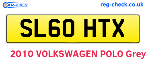 SL60HTX are the vehicle registration plates.
