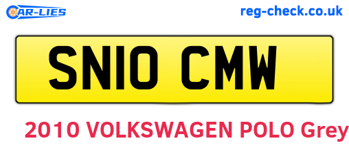 SN10CMW are the vehicle registration plates.