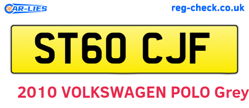 ST60CJF are the vehicle registration plates.