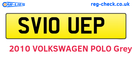 SV10UEP are the vehicle registration plates.