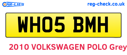 WH05BMH are the vehicle registration plates.