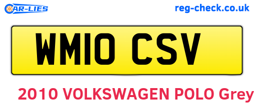 WM10CSV are the vehicle registration plates.