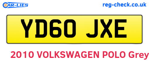 YD60JXE are the vehicle registration plates.