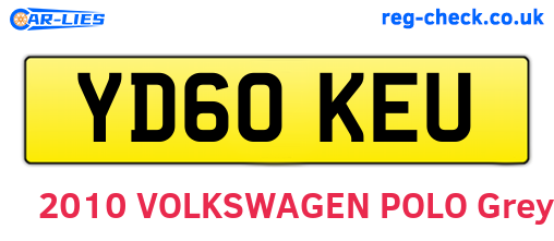 YD60KEU are the vehicle registration plates.