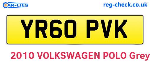 YR60PVK are the vehicle registration plates.