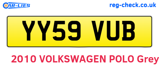 YY59VUB are the vehicle registration plates.