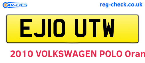 EJ10UTW are the vehicle registration plates.