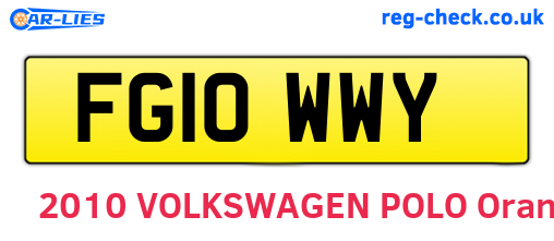 FG10WWY are the vehicle registration plates.
