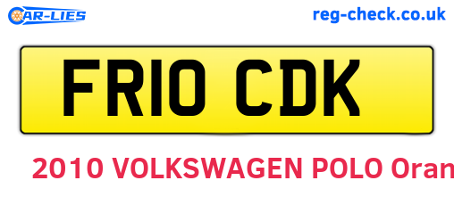FR10CDK are the vehicle registration plates.