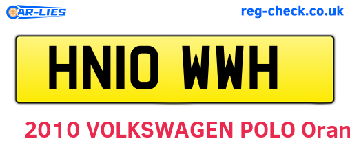 HN10WWH are the vehicle registration plates.