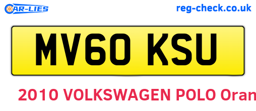 MV60KSU are the vehicle registration plates.
