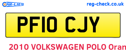 PF10CJY are the vehicle registration plates.