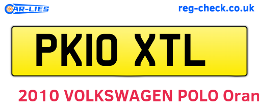PK10XTL are the vehicle registration plates.