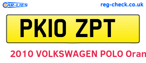 PK10ZPT are the vehicle registration plates.