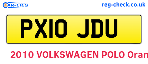 PX10JDU are the vehicle registration plates.